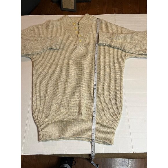 VTG-L.L. Bean Mens-L tall-beige, High Trek Yarn, made in USA grandpa  Sweater - Picture 8 of 9